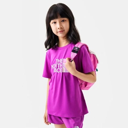 【美國 The North Face】兒童 FLASHDRY吸濕透氣短袖圓領T恤(亞洲版型)/81NF-LV1 紫色 N✿30E010